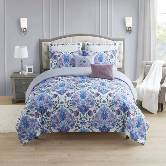 Juliette 7 Piece Floral Comforter Set King