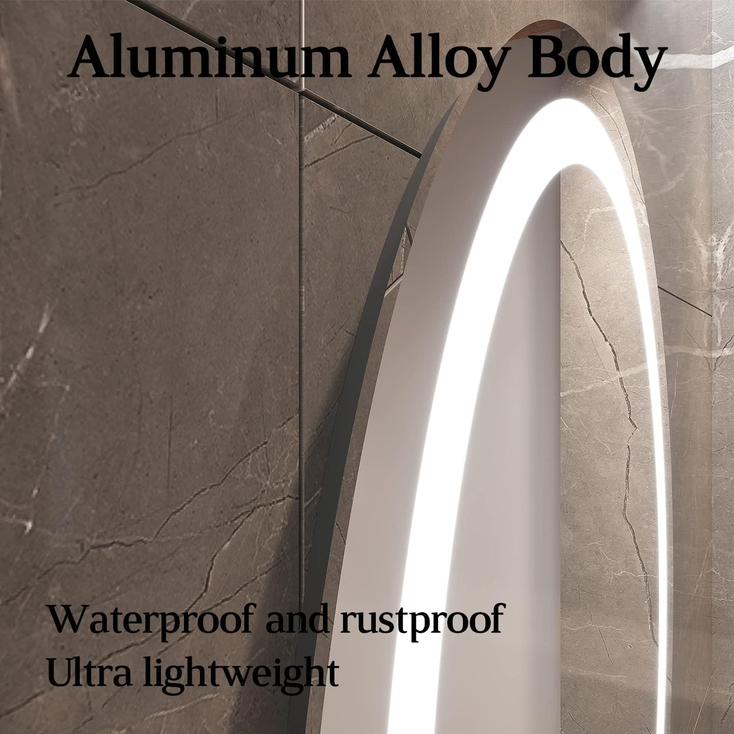 32” x 24” Oval LED Bathroom Mirror – Wall-Mounted Vanity Mirror with Adjustable Brightness, Anti-Fog, Smart Touch Controls – Perfect for Bathroom, Bedroom, or Hotel