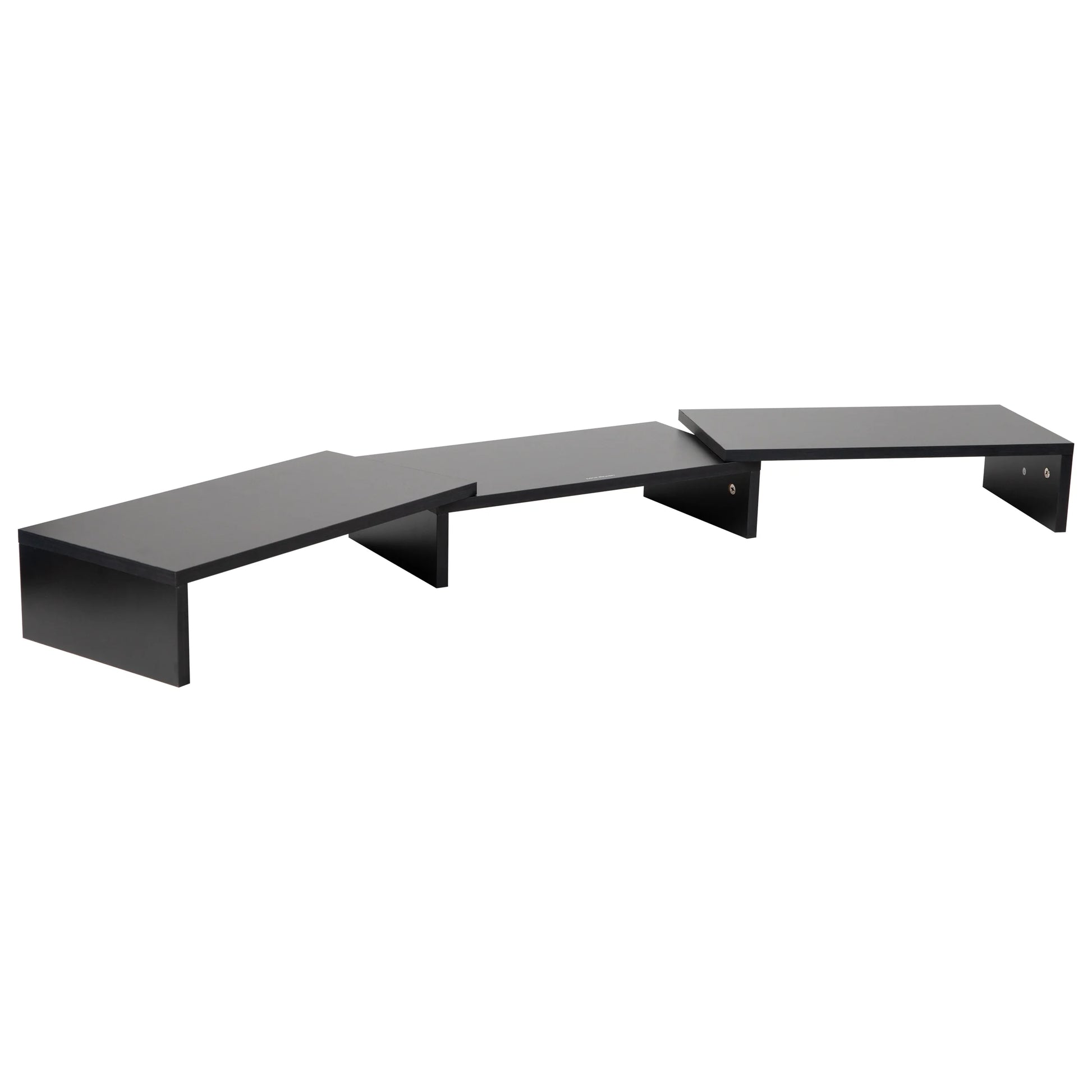 Adjustable Dual Monitor Stand – 2-Tier MDF Riser for Monitors, Laptops & TVs, Black