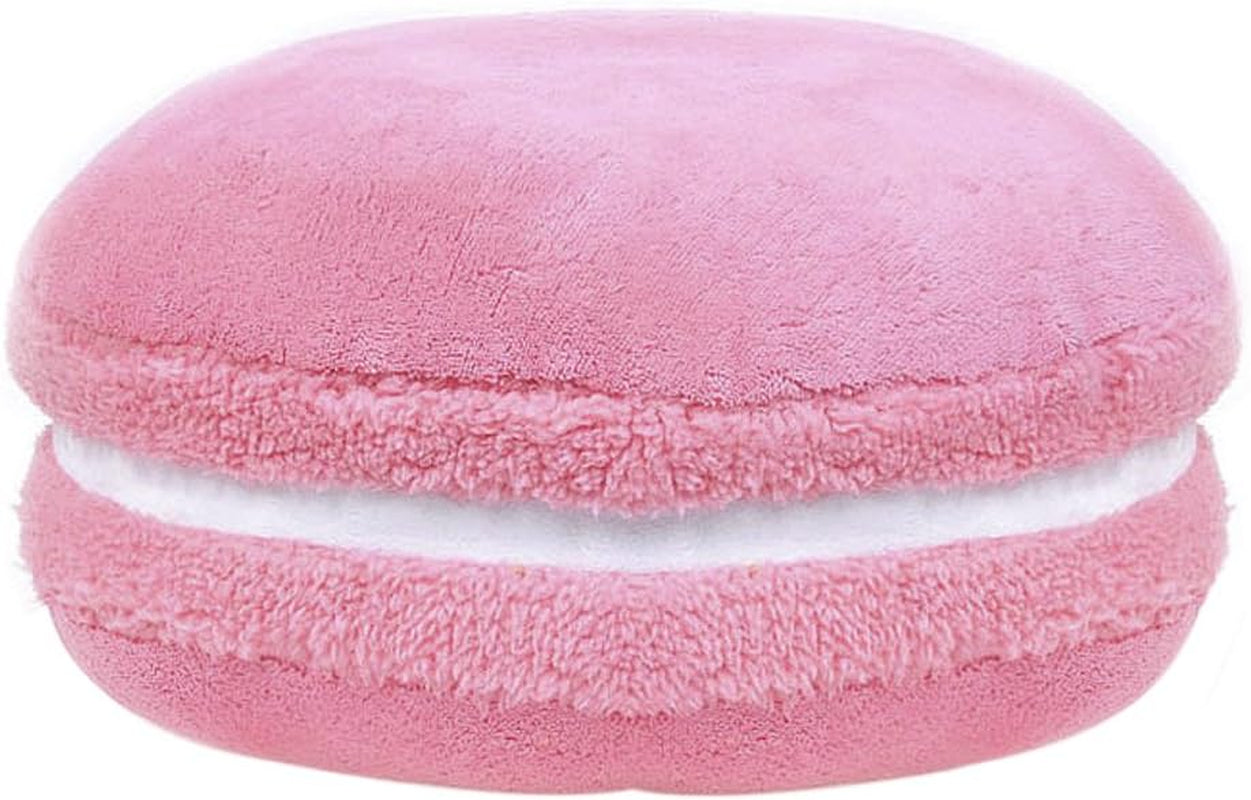 Macaron Plush Round Pillow – Soft Microbead Bolster Cushion for Sofa, Bed, Office, Dorm or Car – 14.5” Decorative Throw Pillow (Pink)