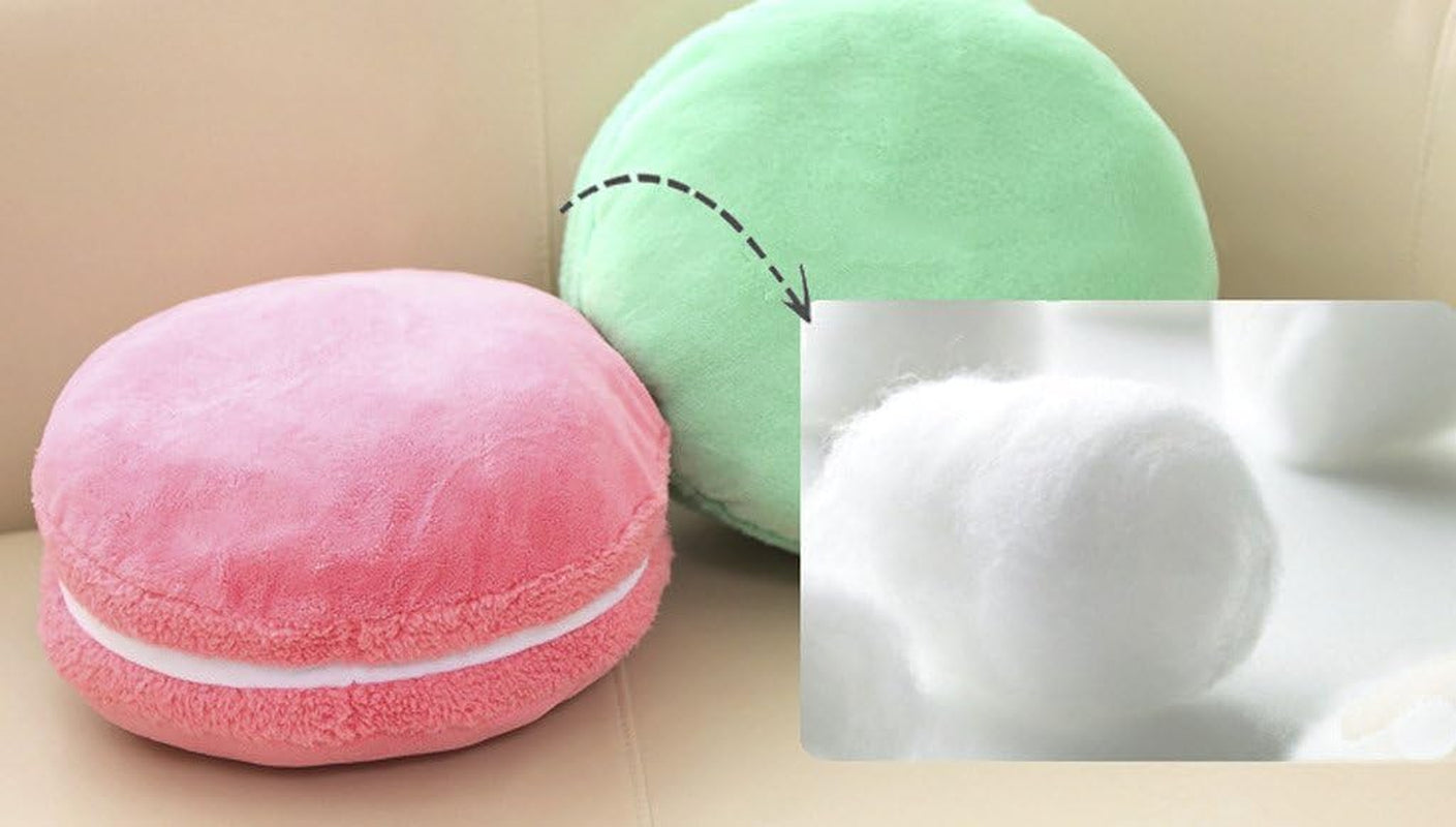 Macaron Plush Round Pillow – Soft Microbead Bolster Cushion for Sofa, Bed, Office, Dorm or Car – 14.5” Decorative Throw Pillow (Pink)