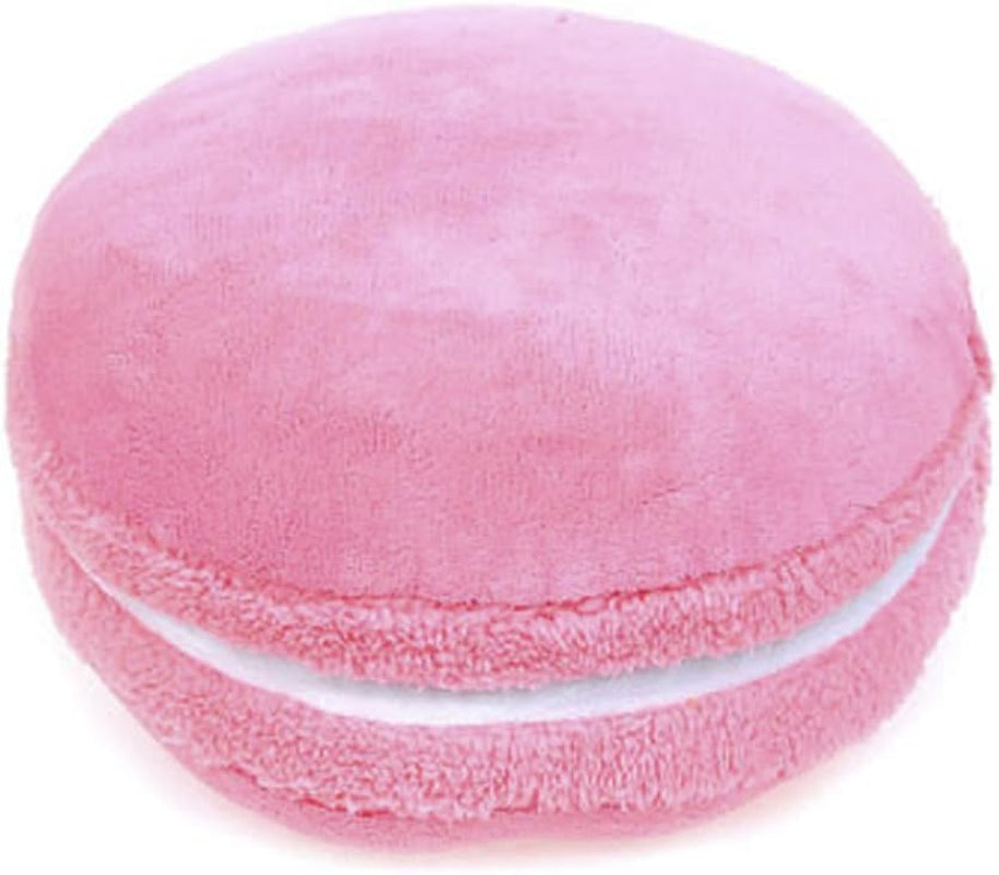 Macaron Plush Round Pillow – Soft Microbead Bolster Cushion for Sofa, Bed, Office, Dorm or Car – 14.5” Decorative Throw Pillow (Pink)