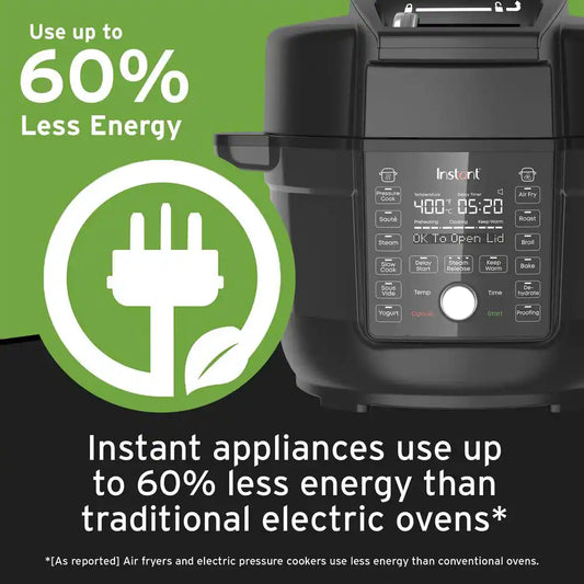 6.5 Qt Duo Crisp Black Electric Pressure Cooker and Air-Fryer with Ultimate Lid