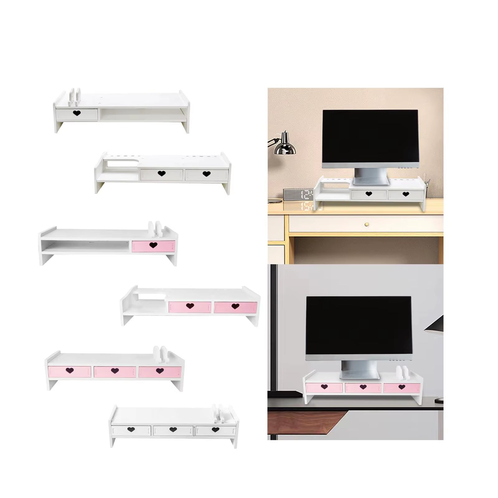 Wooden Monitor Stand Riser – Desktop Shelf Organizer for Computer, Laptop & Notebook