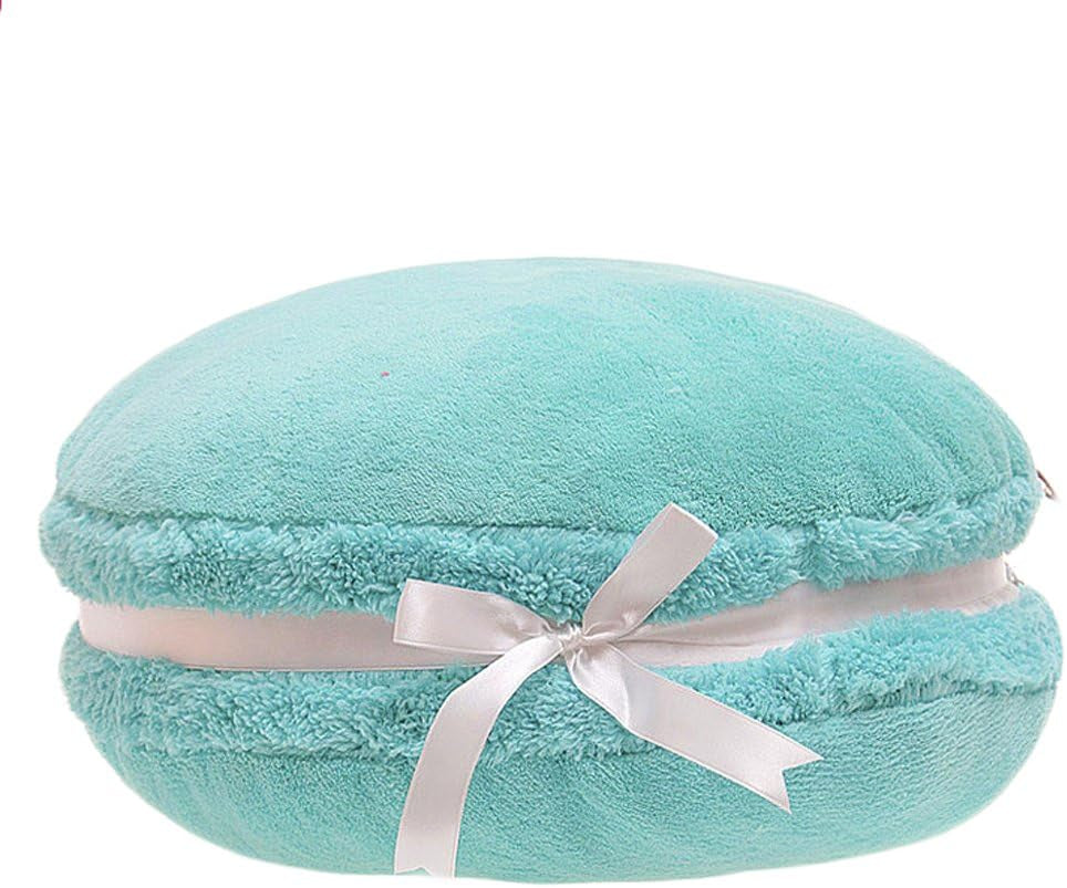 Macaron Plush Round Pillow – Soft Microbead Bolster Cushion for Sofa, Bed, Office, Dorm or Car – 14.5” Decorative Throw Pillow (Pink)