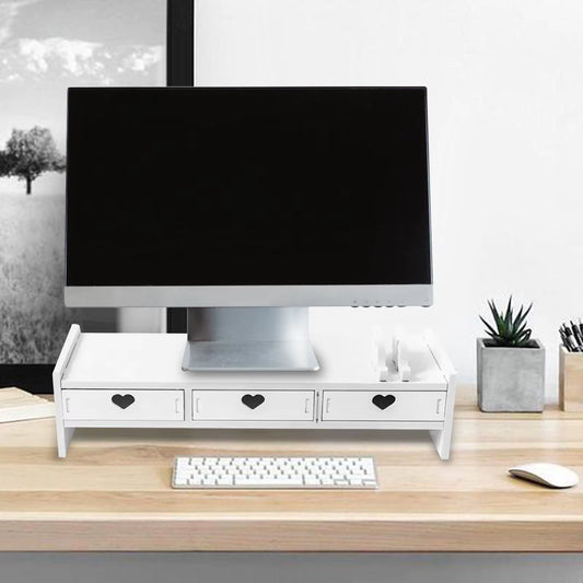 Wooden Monitor Stand Riser – Desktop Shelf Organizer for Computer, Laptop & Notebook