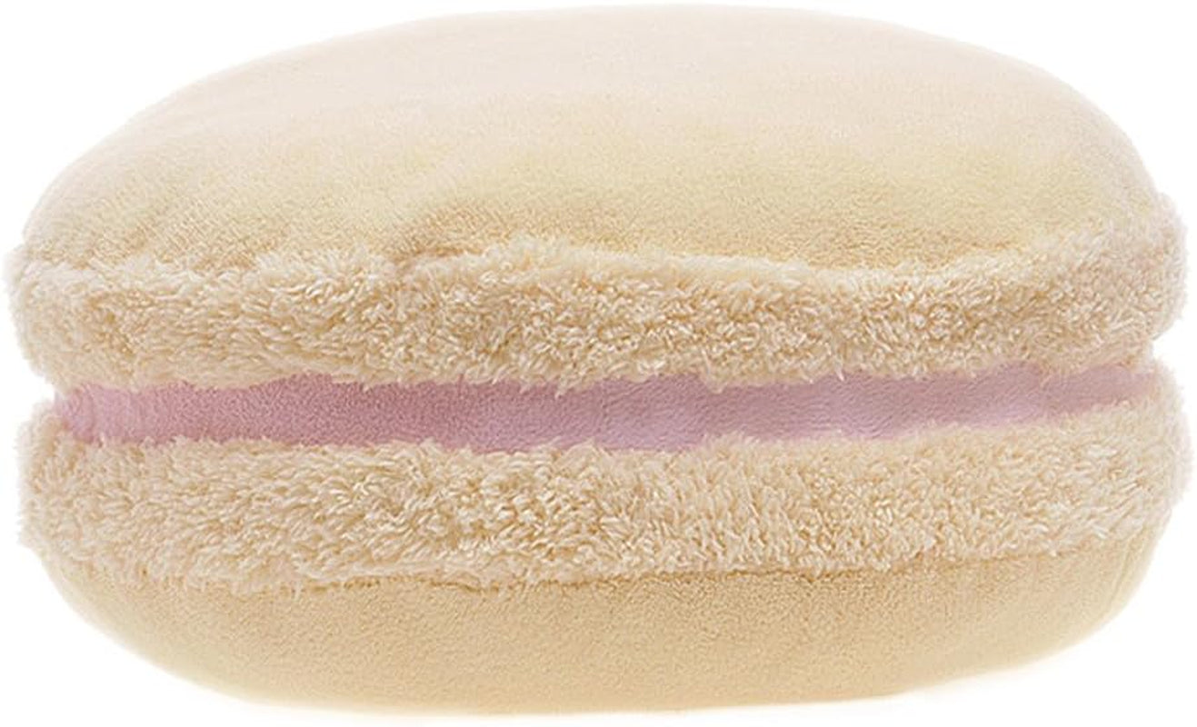 Macaron Plush Round Pillow – Soft Microbead Bolster Cushion for Sofa, Bed, Office, Dorm or Car – 14.5” Decorative Throw Pillow (Pink)